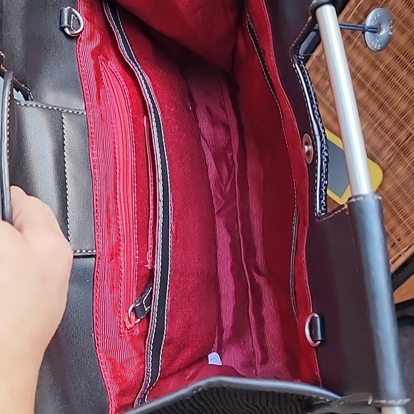 The Sak black clutch purse with metal handle bars - Picture 9 of 12